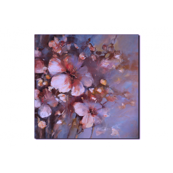 Obraz na plátně - Květ mandlí, reprodukce ruční malby - čtverec